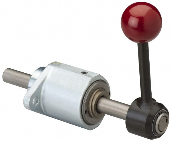 De-Sta-Co FL-121/45 3,000 N Capacity, M6 Plunger, 12mm Plunger Dia, Flange Mt, One Hand, Hand Lever Actuation, Variable Stroke Straight Line Action Clamp