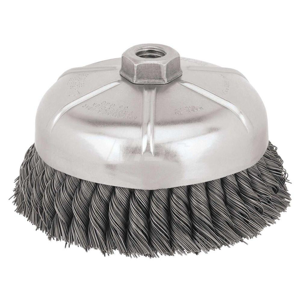 DeWALT DW4917 Cup Brush 6" Dia, 0.0230" Wire Dia, Steel, Knotted