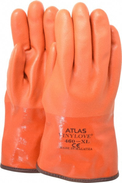 SHOWA 460XL-10 Chemical Resistant Gloves X-Large, 1.1 mm Thick, Polyvinylchloride-Coated, Polyvinylchloride, Unsupported