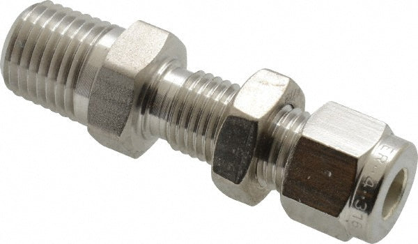 Parker 4MBC4N-316 Compression Tube Bulkhead Connector 1/4-18" Thread, Compression x MNPT