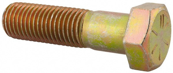 HHCS Made In USA MSC65158735-1 Hex Head Cap Screw 1-8 x 3-3/4", Grade 8 Steel, Zinc Yellow Dichromate Finish