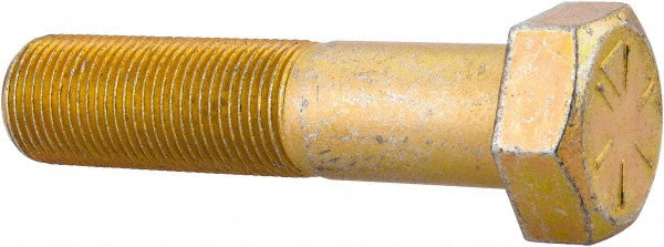 HHCS Made In USA MSC65160327-1 Hex Head Cap Screw 7/8-14 x 3-3/4", Grade 8 Steel, Zinc Yellow Dichromate Finish