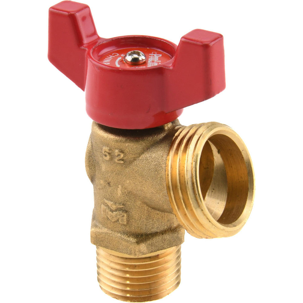 B&K Mueller 102-053HN 1/2" Pipe, Brass, MNPT, SWT x GHT End Connection, Boiler Drain Valve