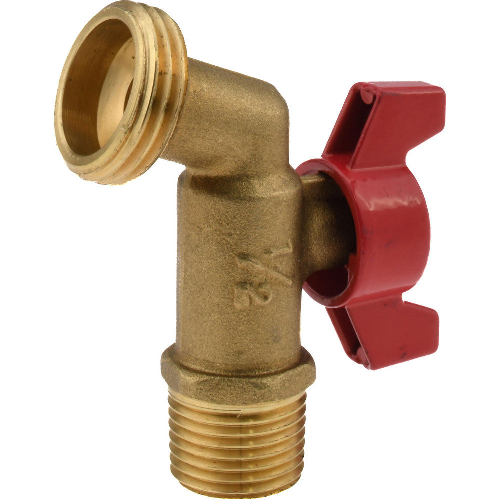 B&K Mueller 103-053HN 1/2" Pipe, 125 psi WOG Rating, Brass Hose Bibb, Stop Valve