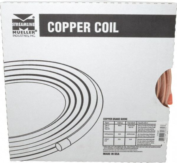 Mueller Industries D 06020P 20' Long, 3/8" OD, Grade Alloy 122 Copper Seamless Tube