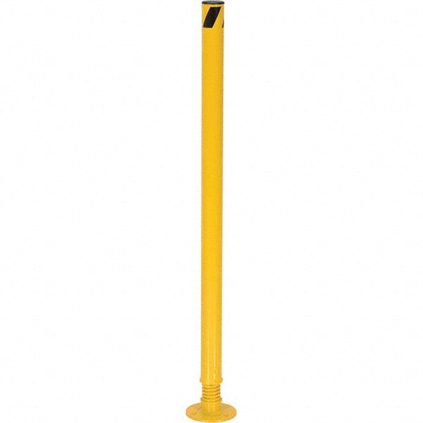 Vestil SPBOL-42 Spring Loaded Steel Bollard 2-1/2" Dia, 42" High, Yellow, Steel