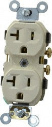 Leviton CR20-I Straight Blade Duplex Receptacle NEMA 5-20R, 20 Amps, Self-Grounding