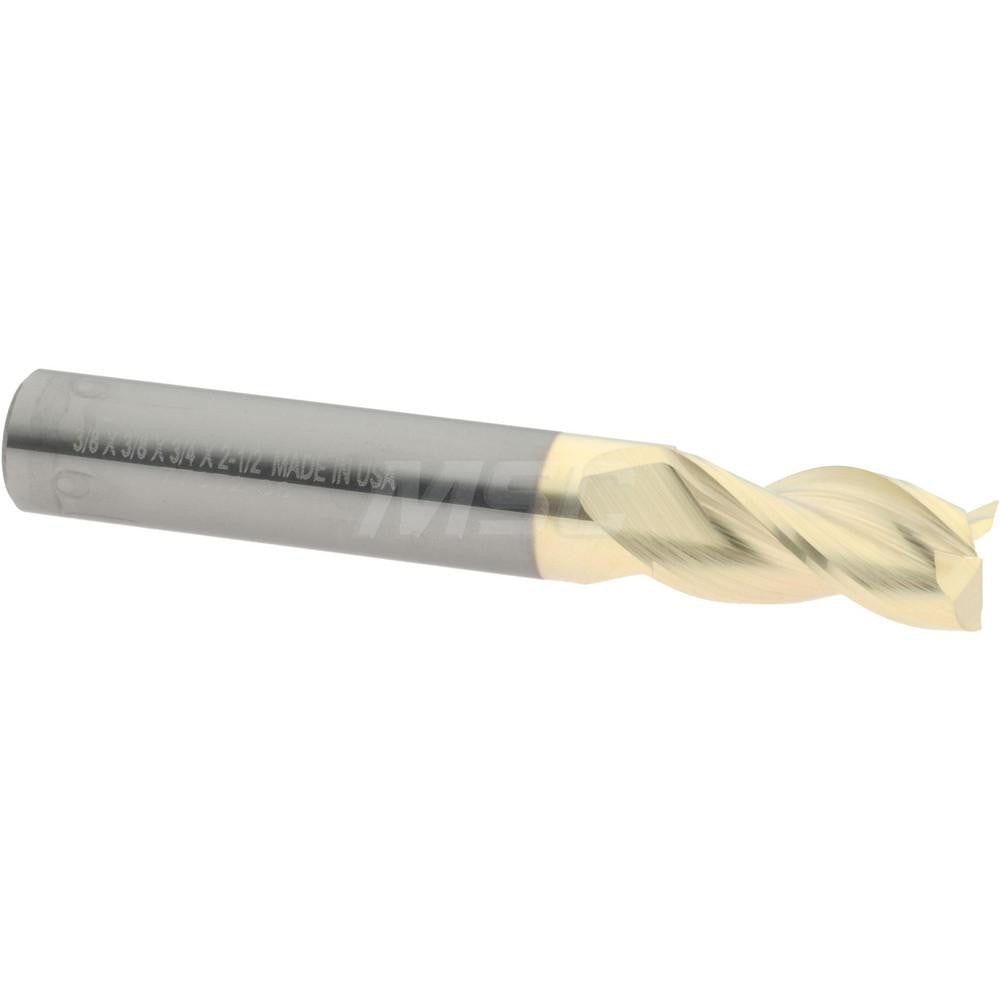 Accupro 314729 Square End Mill 3/8" Dia, 3/4" LOC, 3 Flute, Solid Carbide