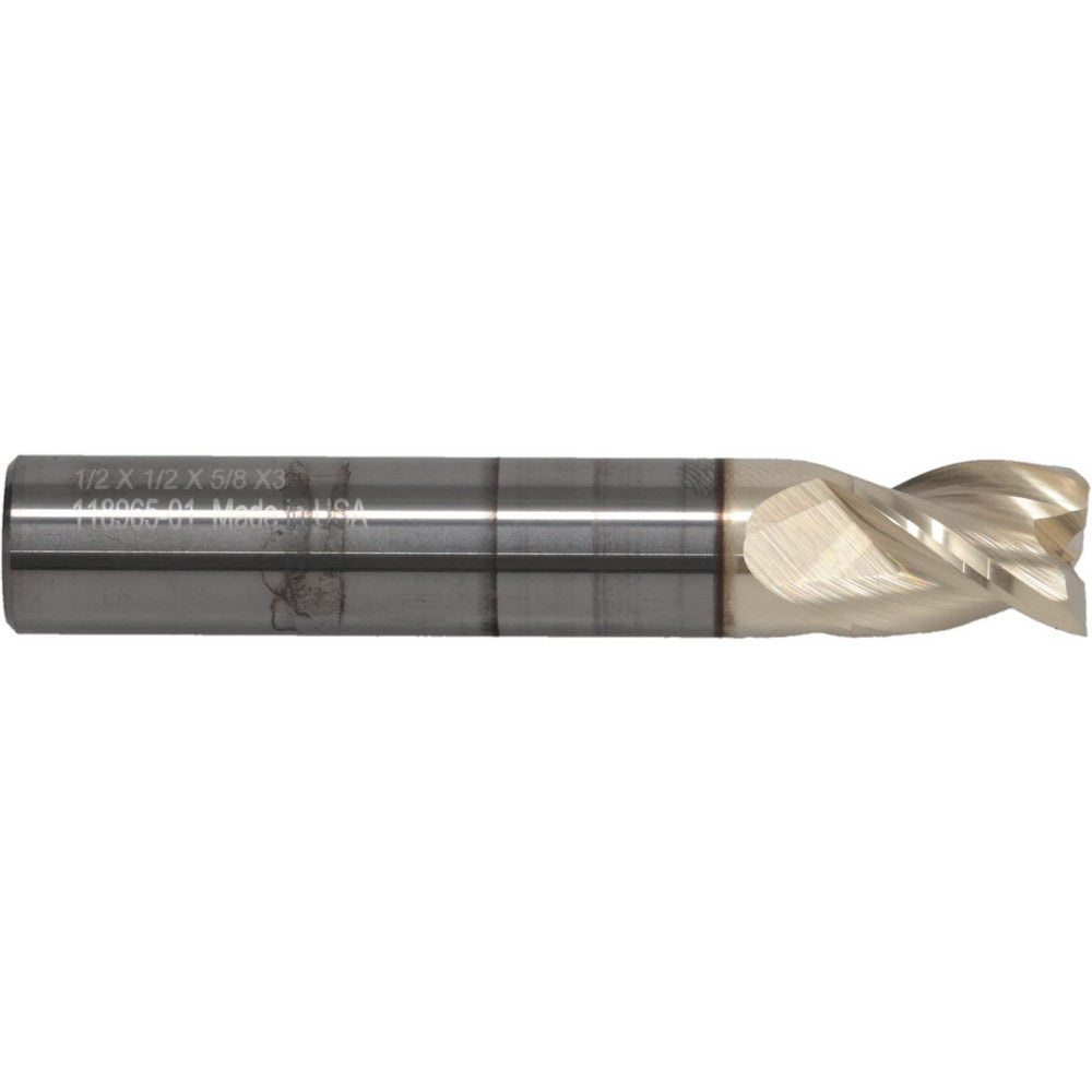 Accupro 314818 Square End Mill 1/2" Dia, 5/8" LOC, 3 Flute, Solid Carbide