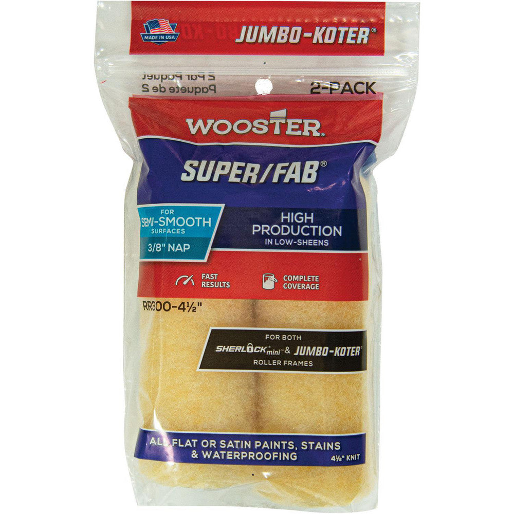 Wooster Brush RR300-41/2 General Purpose Paint Roller Cover 3/8" Nap, 4-1/2" Wide