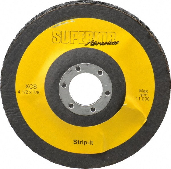 Superior Abrasives A008325 Deburring Disc 4-1/2" Dia, 7/8" Hole, Very Coarse Grade, Silicon Carbide