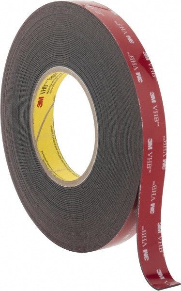 3M 7000049237 Black Double-Sided Acrylic Foam Tape 3/4" Wide, 15 yd Long, 45 mil Thick, Acrylic Adhesive