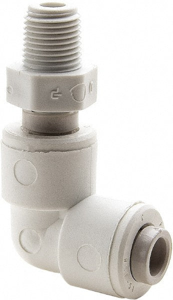 Parker PP8MES8 Push-To-Connect Tube to Pipe Tube Fitting Male Swivel Elbow, 1/2" Thread, 1/2" OD