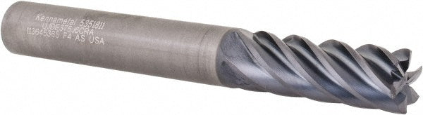 Kennametal 5351811 Corner Radius End Mill 3/8" Dia, 1" LOC, 0.015" Radius, 6 Flutes, Solid Carbide