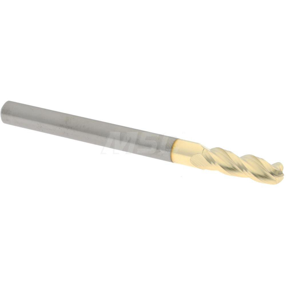 Accupro 2500471 Ball End Mill 4.00 mm Dia, 12.00 mm LOC, 3 Flute, Solid Carbide