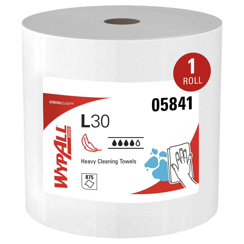 WypAll 05841 GeneralClean L30 Heavy Duty Cleaning Towels, Jumbo Roll, Strong & Soft Towels, White