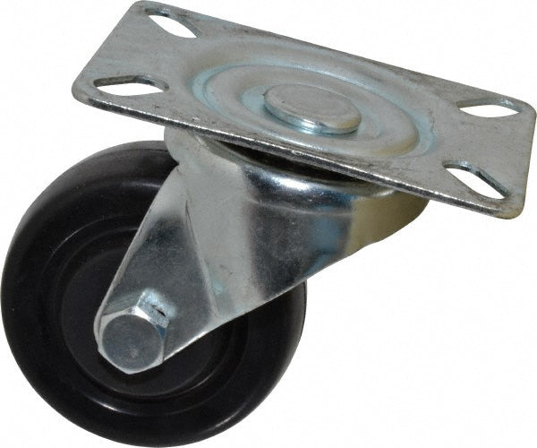 Fairbanks E-23-3-HR Swivel Top Plate Caster Hard Rubber, 3" Wheel Dia, 1-1/4" Wheel Width, 250 lb Capacity, 3-3/4" OAH