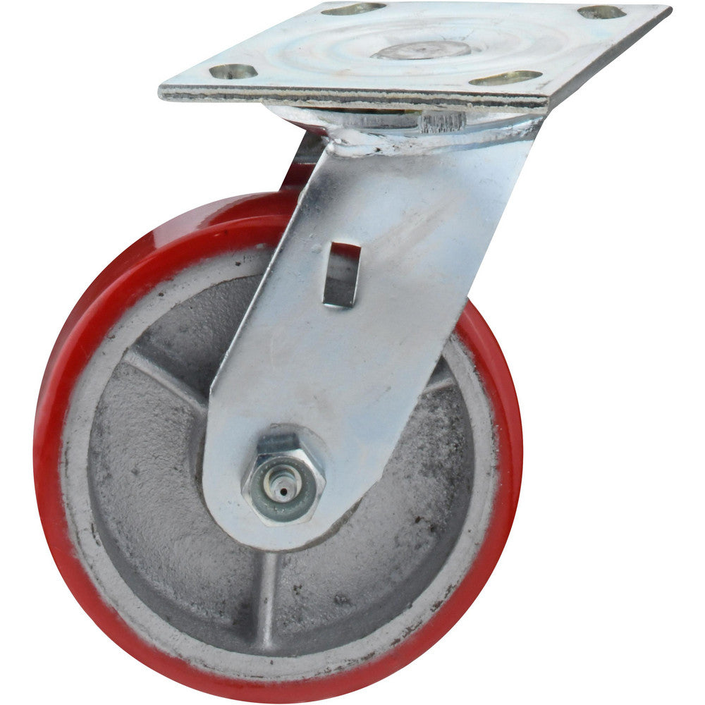 Value Collection GMC-SI-0088 Swivel Top Plate Caster Polyurethane, 5" Wheel Dia, 1-1/2" Wheel Width, 800 lb Capacity, 6-1/2" OAH