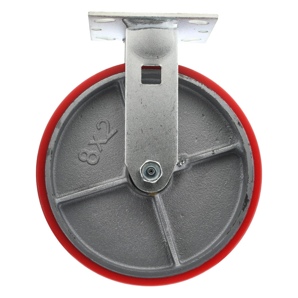Value Collection VER8X2MOP Rigid Top Plate Caster Polyurethane, 8" Wheel Dia, 2" Wheel Width, 1,200 lb Capacity, 9-1/2" OAH