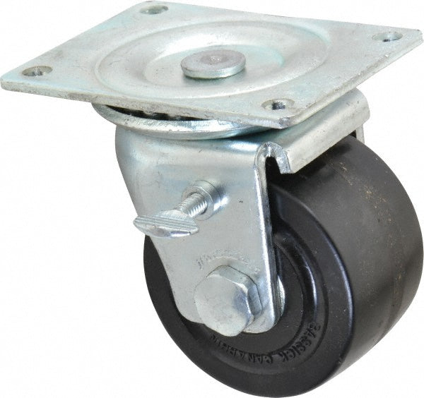 Albion 104522 Swivel Top Plate Caster Phenolic, 3" Wheel Dia, 1-13/16" Wheel Width, 700 lb Capacity, 3-31/32" OAH