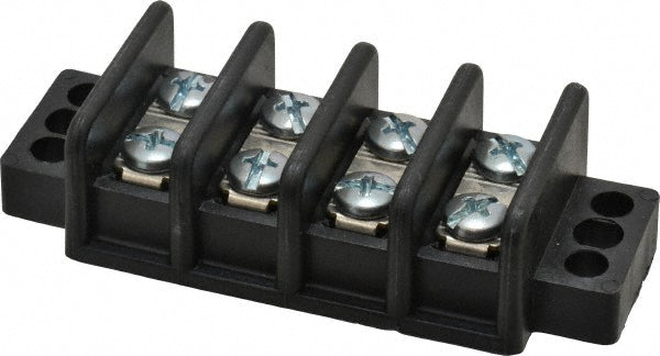 Ideal 89-204 4 Poles, 600 Volt, 30 Amp, -40 to 266°F, Polyester Thermoplastic, Polyester Thermoplastic Multipole Terminal Block