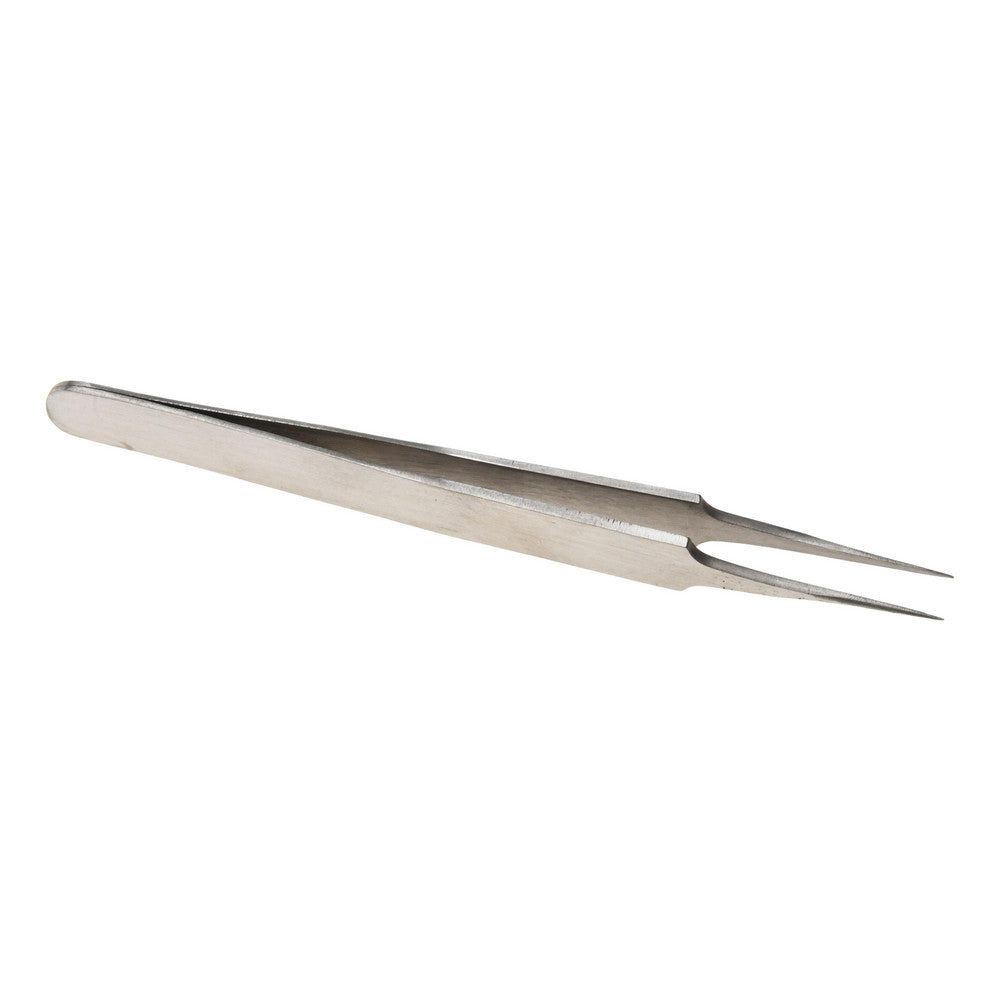Value Collection 10404SA Dumont-Style Swiss Pattern Tweezer 4-SA, Stainless Steel, Indented Shank with Beveled Edge & Extra-Honed Point Tip, 4-11/32" OAL