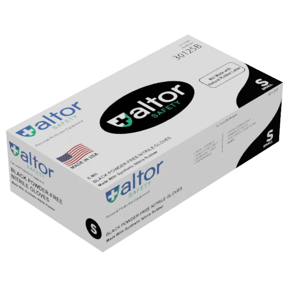 Altor Safety 30125B Disposable Glove Size Small, 6.0 mil, Nitrile, Food Grade, Powder-Free