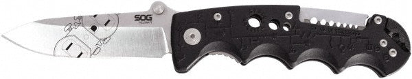 SOG Specialty Knives EL01-CP 3-13/32" Blade, Straight Clip Point Folding Knife