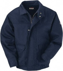 Bulwark JLJ6NV RG L Cold Weather & Flame Resistant/Retardant Jacket Size Large, Cotton & Nylon, Zipper Closure
