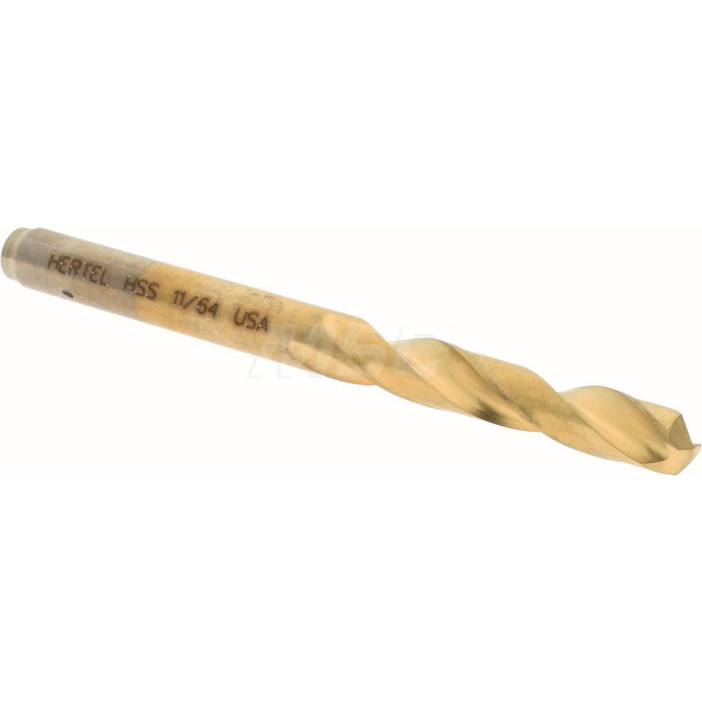 Hertel 66691288 Screw Machine Length Drill Bit 11/64" (0.1719) Dia, 135 deg, Cobalt