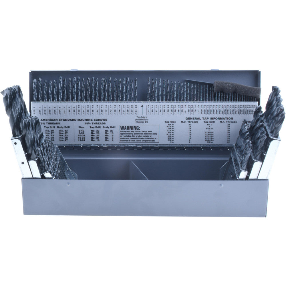 Hertel 66693698 Drill Bit Set Jobber Length Drill Bits, 115 Pc, 135 °, High Speed Steel