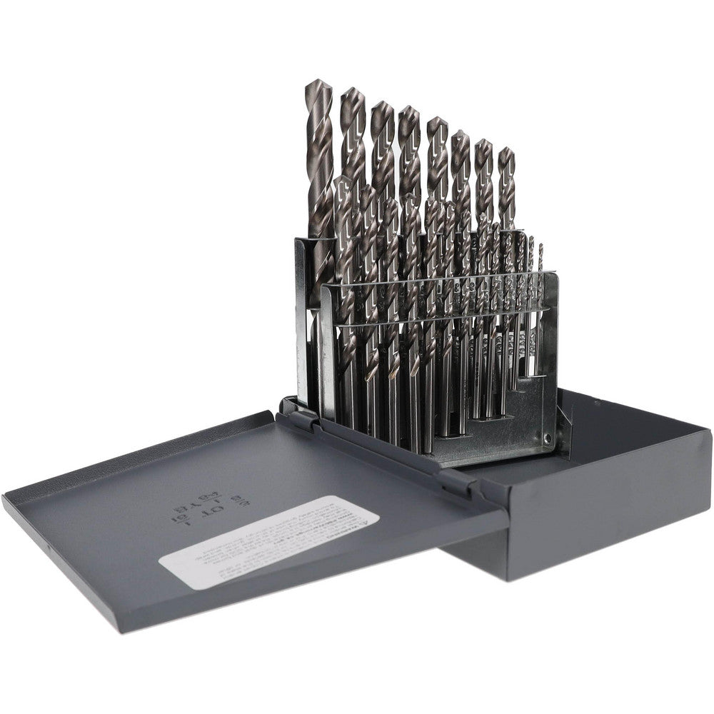 Hertel 66693706 Drill Bit Set Jobber Length Drill Bits, 21 Pc, 118 °, High Speed Steel