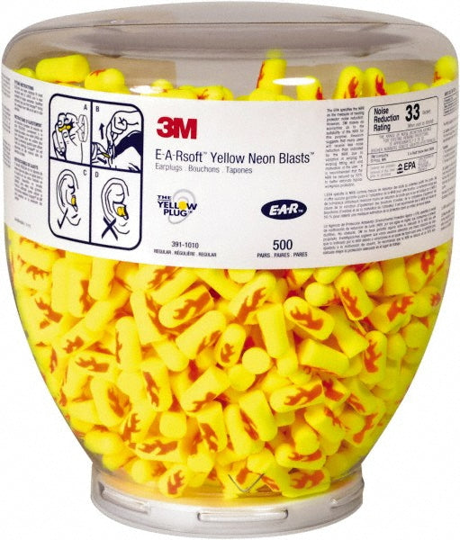 3M 7000052750 Earplug Dispenser Refill 500Pr, Foam, Taper End Shape, 33dB