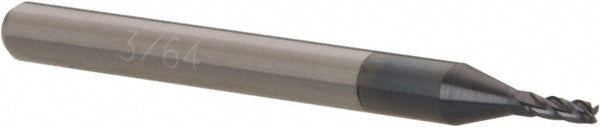 Accupro 67094417 Square End Mill 3/64'' Dia, 9/64'' LOC, 1/8'' Shank Dia, 1-1/2'' OAL, 4 Flutes, Solid Carbide