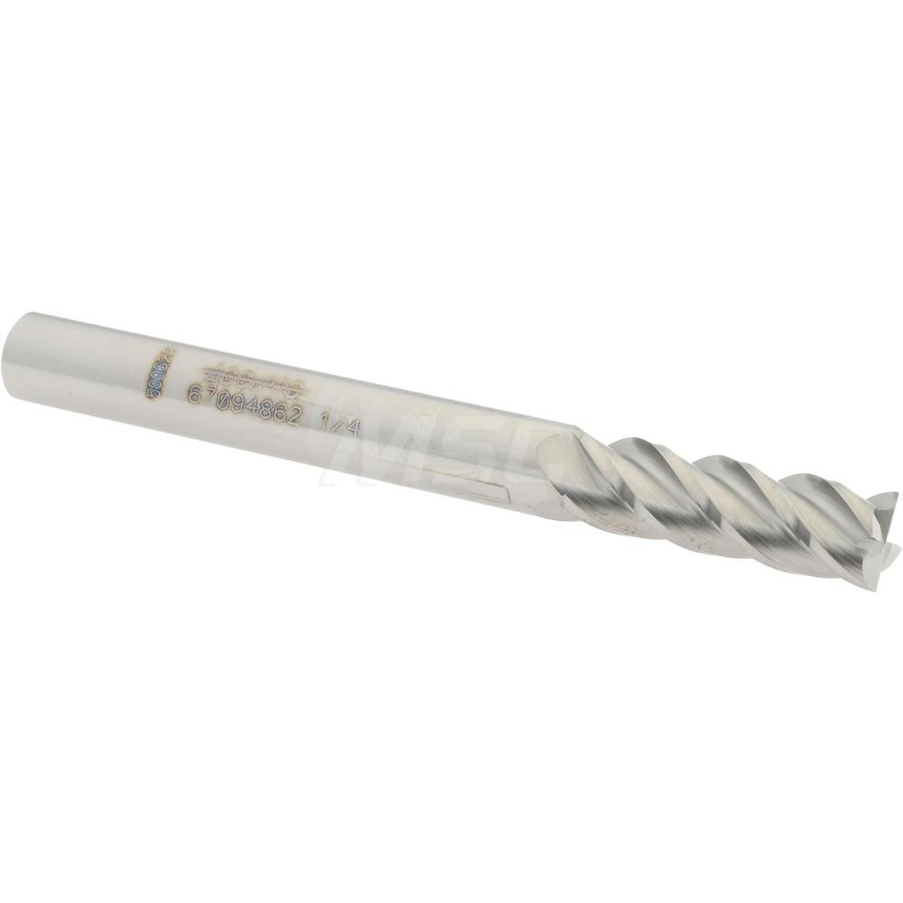 Accupro 67094862 Square End Mill 1/4'' Dia, 3/4'' LOC, 1/4'' Shank Dia, 2-1/2'' OAL, 4 Flutes, Solid Carbide