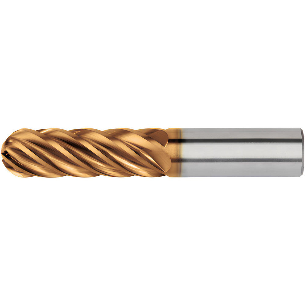 Kennametal 7077137 Ball End Mill 1/2" Dia, 1" LOC, 6 Flute, Solid Carbide