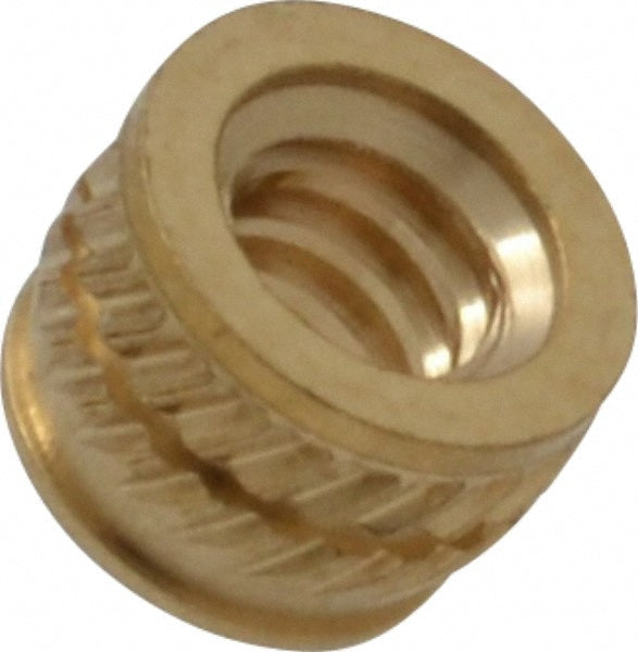E-Z LOK TH-006-SV #6-32, 0.199" Small to 0.206" Large End Hole Diam, Brass Single Vane Tapered Hole Threaded Insert