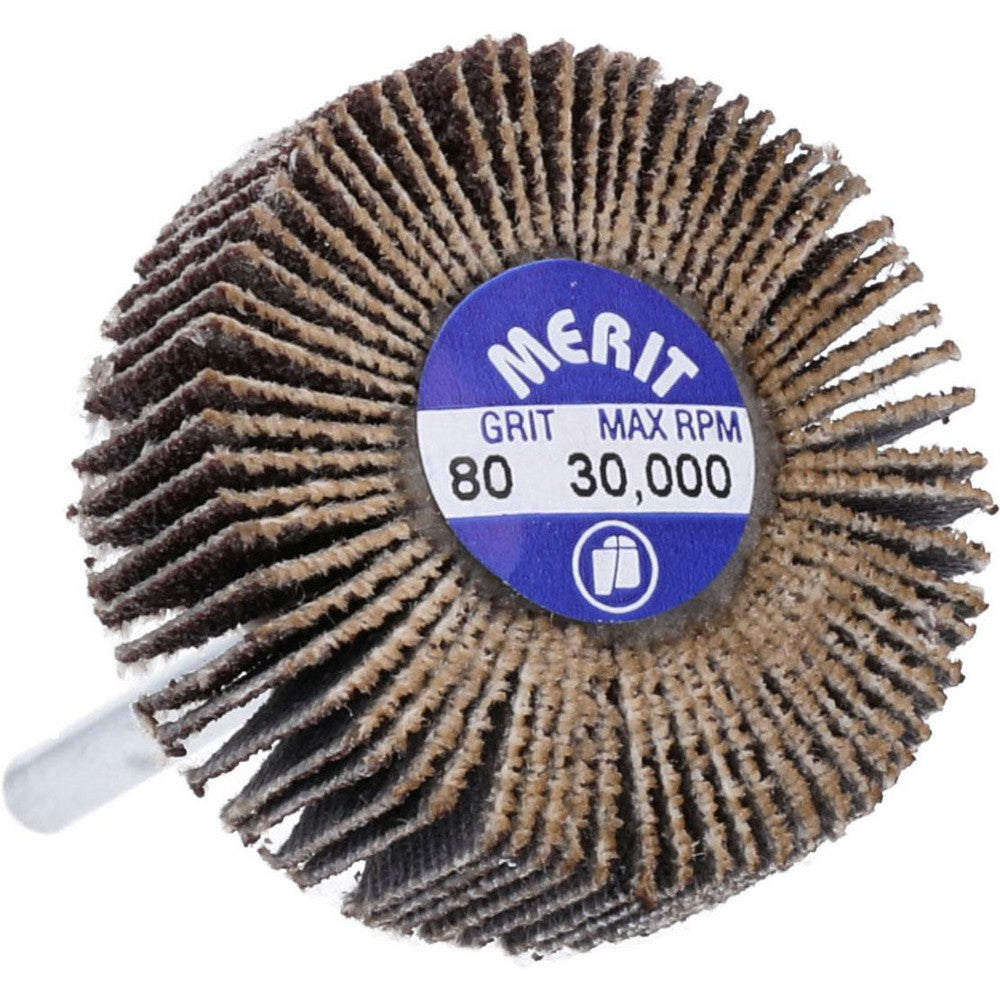 Merit Abrasives 08834137511 Mounted Flap Wheel 1-3/16" Dia, 3/8" Face Width, 80 Grit, Aluminum Oxide