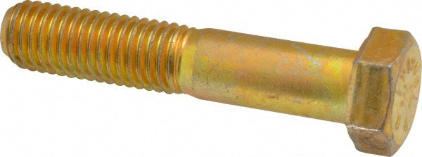 HHCS Made In USA 39154 Hex Head Cap Screw 5/8-11 x 3-1/4", Grade 8 Steel, Zinc Yellow Dichromate Finish