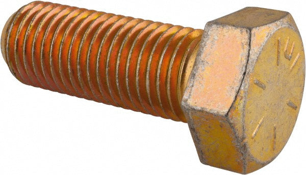 HHCS Made In USA MSCC89731 Hex Head Cap Screw 1-8 x 2-3/4", Grade 8 Steel, Zinc Yellow Dichromate Finish