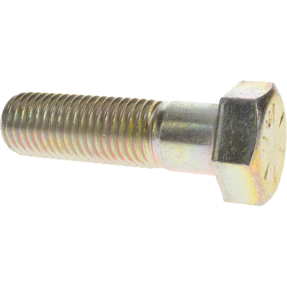 HHCS Made In USA 39219 Hex Head Cap Screw 1-8 x 3-1/2", Grade 8 Steel, Zinc Yellow Dichromate Finish