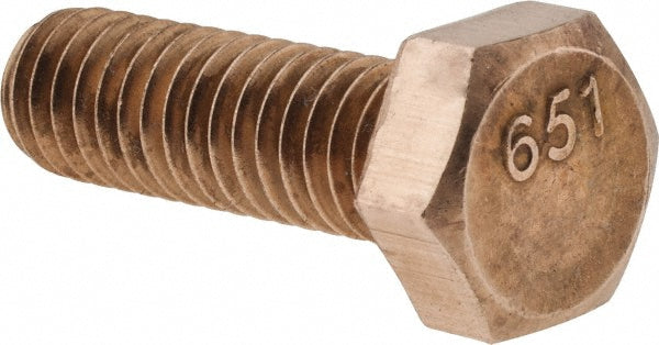 Value Collection VS1168PS Hex Head Cap Screw 1/2-13, 1-1/2" Length Under Head, Grade C651 Silicon Bronze, Bright/Uncoated Finish