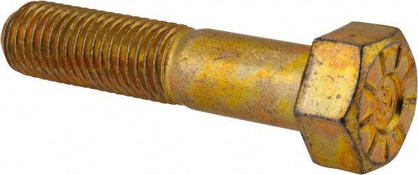 Value Collection 440586BR Hex Head Cap Screw 3/4-10, 3-1/2" Length Under Head, Grade L9 Steel, Yellow Zinc Dichromate Finish