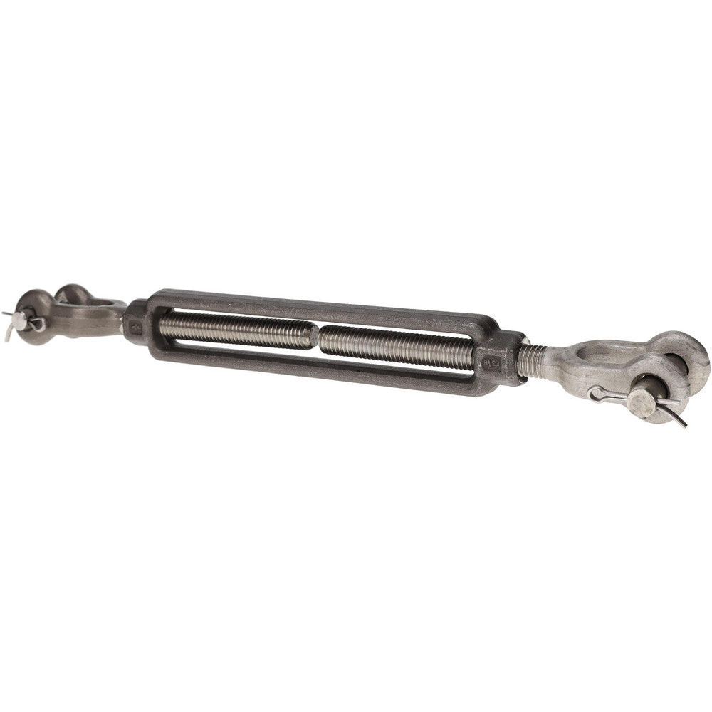 Edward W. Daniel Co SS11116 2,200 Lb Load Limit, 1/2" Thread Diam, 6" Take Up, Stainless Steel Jaw & Jaw Turnbuckle