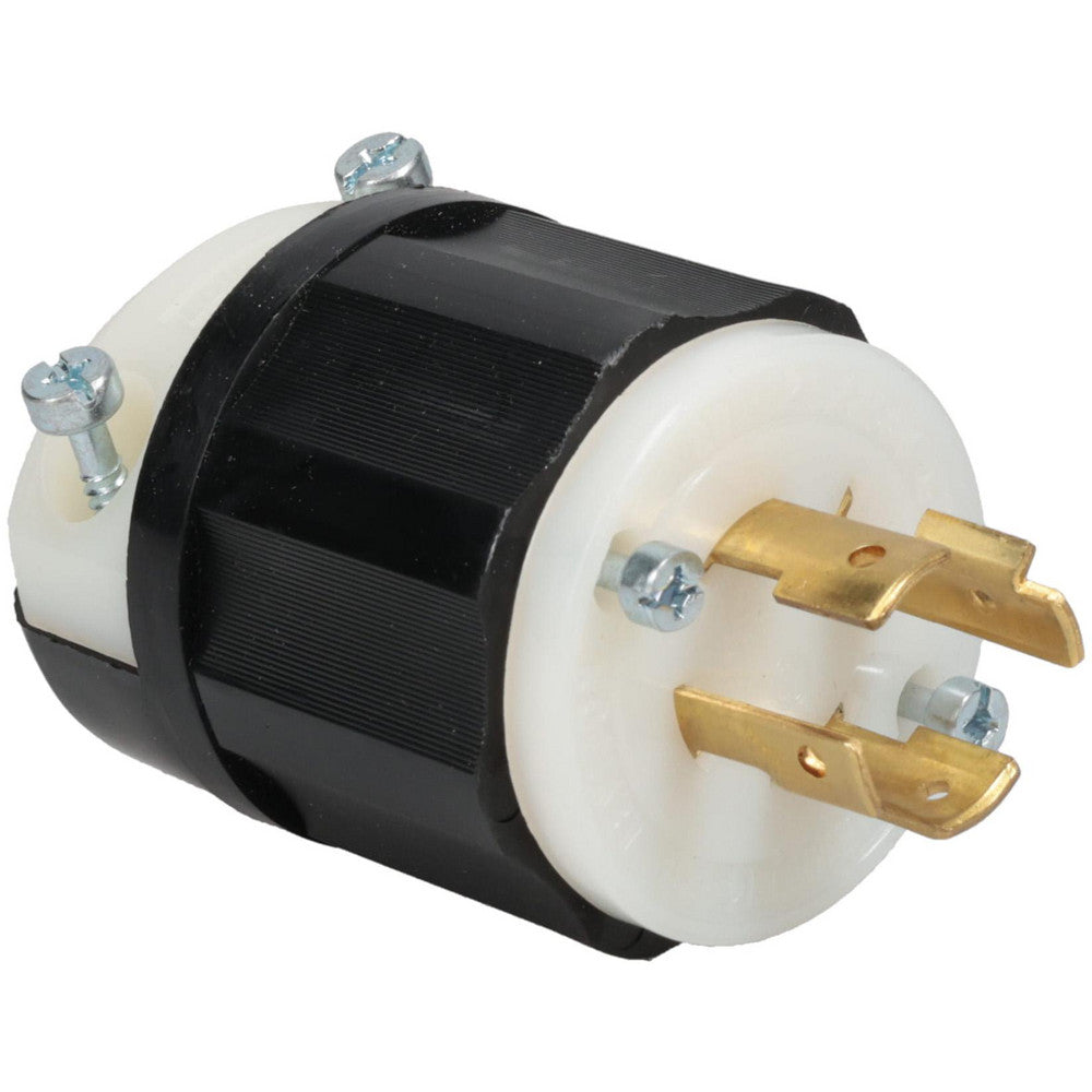 Leviton 2411 Locking Inlet Plug, Industrial, L14-20P, 125 & 250V, Black & White