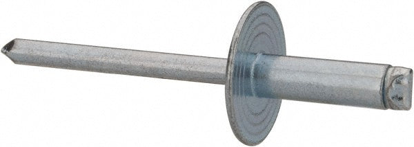 RivetKing SBS66LF/P250 Open End Blind Rivet Size 66, Large Flange Dome Head, Steel Body, Steel Mandrel