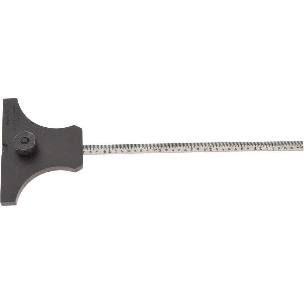 SPI 12-187-0 0 to 6 Inch Rule Measurement Range, 30 to 60° Angle Measurement Range, Hardened Steel (Head) Stainless Steel (Rule) Depth and Angle Gage