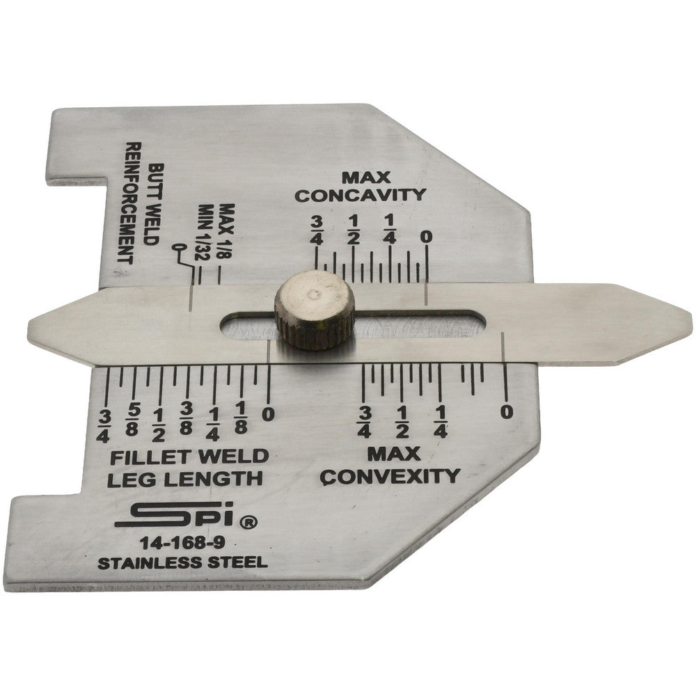 SPI 14-168-9 1/16 to 3/4 Inch Stainless Steel Weld Gage