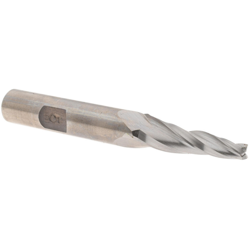 AWARD CUTTER CO., INC. O-254 Tapered End Mill 5 deg Angle per Side, 5/32" Small Dia, 1" LOC, 3 Flute, High Speed Steel, Square End