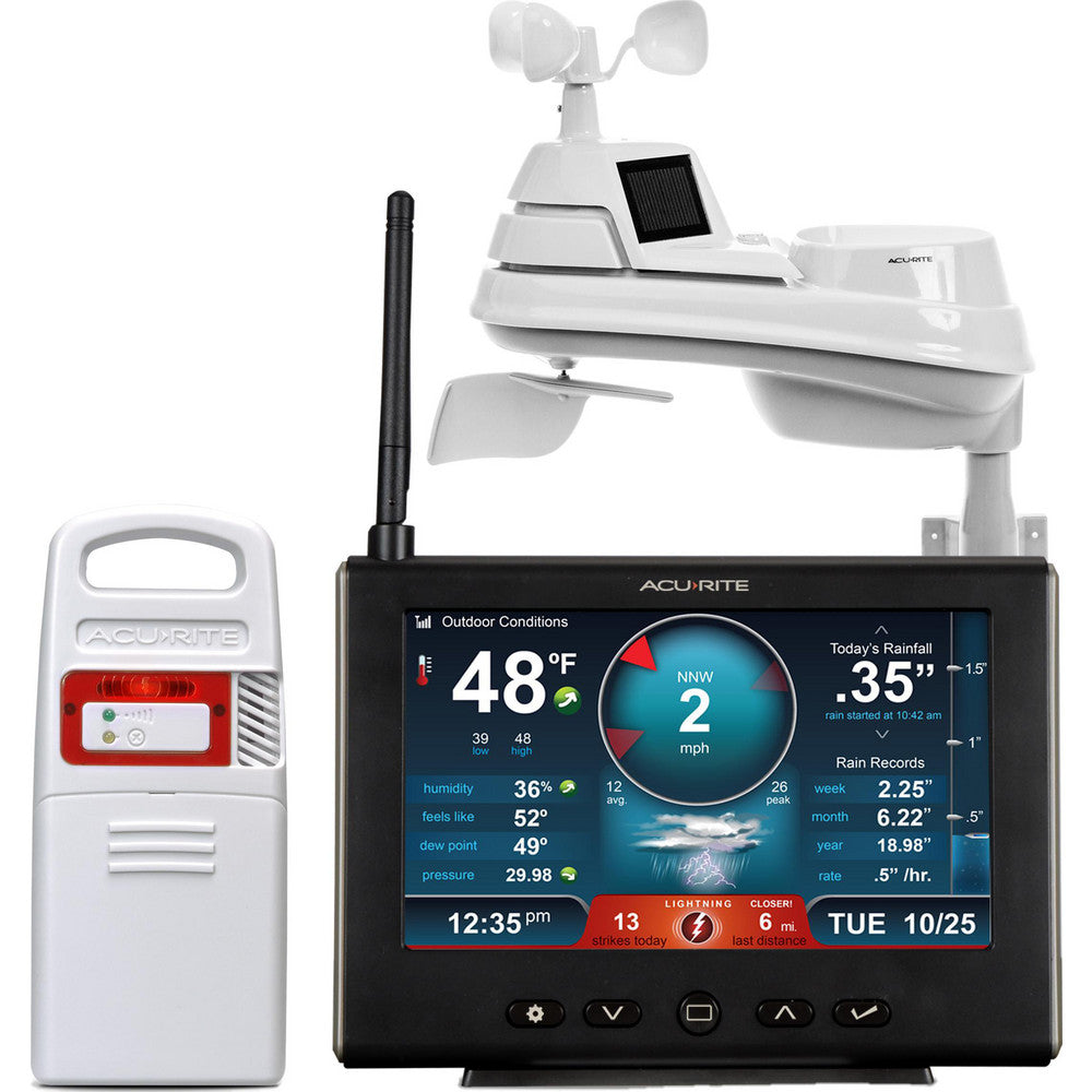 Acu-Rite 01024M Weather Stations Measures Dew Point Humidity Rainfall Temperature Wind Direction Wind Speed Wifi Capability No Lightning Detector Yes Measures Indoor Temperature Yes Anemometer Yes Measures Indoor Humidity Yes